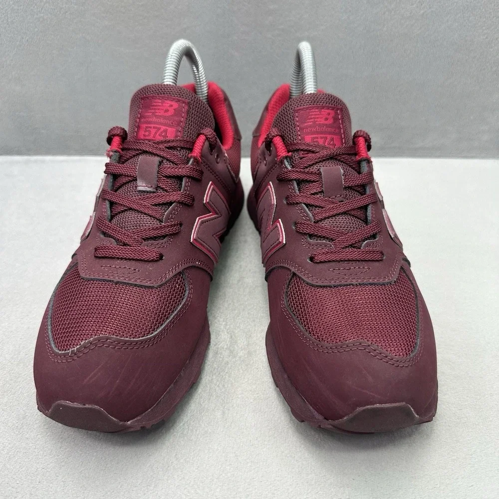 Womens 7 / 5.5Y New Balance 574 Shoes Maroon Athletic Casual Low Top Sneakers - Picture 2 of 8